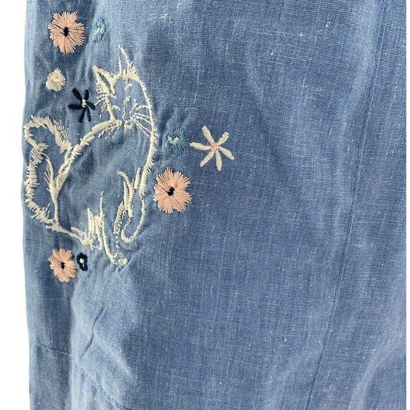 GS House Dress Womens Sz Medium Short Sleeve Snap Button Lightweight Duster Mumu - Picture 8 of 10